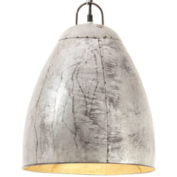 Lampada a Sospensione Industriale 25 w Argento Rotonda 32cm E27 Vidaxl 94795