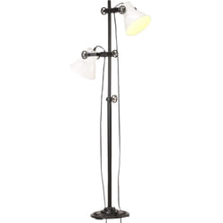 Vidaxl - Lampada da Pavimento con 2 Paralumi Bianca E27 in Ghisa 46069