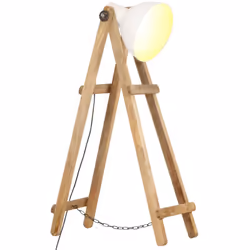 Illuminate il vostro spazio abitativo con questa lampada da terra in legno! Questa lampada presenta un design vintage alla mo ...