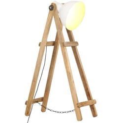 Vidaxl - Lampada da Pavimento Bianca E27 in Legno Massello di Mango