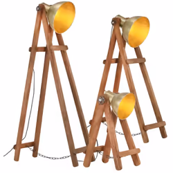 Illuminate il vostro spazio abitativo con questo set di lampade da terra in legno! Queste lampade hanno un design vintage, ch ...