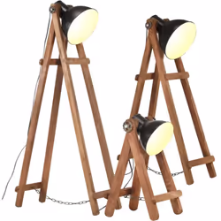 Illuminate il vostro spazio abitativo con questo set di lampade da terra in legno! Queste lampade hanno un design vintage, es ...