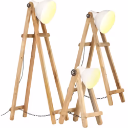 Illuminate il vostro spazio abitativo con questo set di lampade da terra in legno! Queste lampade hanno un design vintage, es ...