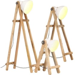 Vidaxl - Lampade da Pavimento 3 pz Bianche E27 in Massello di Mango 75875