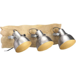 Lampada da Parete Industriale Argento 68x23 cm E27 Legno Mango Vidaxl 561919