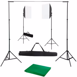Questo kit da studio, composto da luci softbox e fondale fotografico, è l'ideale per la fotografia in studio o sul posto. Que ...