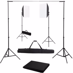 Questo kit da studio, composto da luci softbox e fondale fotografico, è l'ideale per la fotografia in studio o sul posto. Que ...
