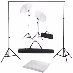 Questo kit da studio, composto da set luci e fondale fotografico, è ideale per la fotografia in studio o sul posto. Questo ki ...