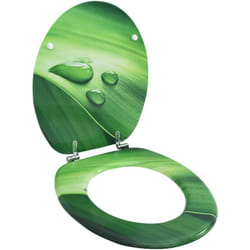 Tavoletta wc con Coperchio mdf Verde Design Goccia d'Acqua Vidaxl 30199