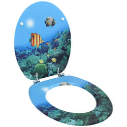 Tavoletta WC con Coperchio MDF Design Fondo Mare vidaXL 35524