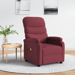 Vidaxl - Poltrona Massaggiante Elettrica Rosso Vino in Tessuto 555997