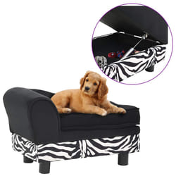 vidaXL Divano per Cani Nero 57x34x36 cm in Peluche