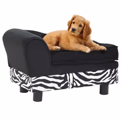 vidaXL Divano per Cani Nero 57x34x36 cm in Peluche - Vista aggiuntiva 3