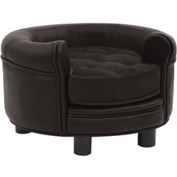 Letto per Cani, Divano per Cani Marrone 48x48x32 cm in Peluche e Similpelle vidaXL 4098