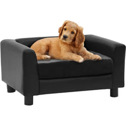 Divano per Cani 60x43x30 cm in Peluche ed Ecopelle vari colori colore : nero