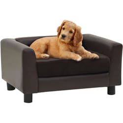 Letto per Cani, Divano per Cani Marrone 60x43x30 cm in Peluche e Similpelle Vidaxl 4669