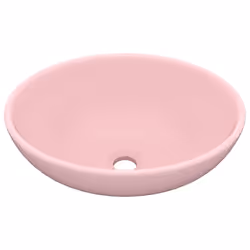 vidaXL Lavandino Lusso Ovale Rosa Opaco 40x33 cm in Ceramica - Vista aggiuntiva 2