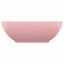 vidaXL Lavandino Lusso Ovale Rosa Opaco 40x33 cm in Ceramica - Vista aggiuntiva 3