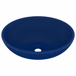 vidaXL Lavandino Lusso Ovale Blu Scuro Opaco 40x33 cm in Ceramica - Vista aggiuntiva 2