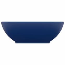 vidaXL Lavandino Lusso Ovale Blu Scuro Opaco 40x33 cm in Ceramica - Vista aggiuntiva 3
