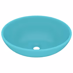 vidaXL Lavandino Lusso Ovale Verde Chiaro Opaco 40x33 cm in Ceramica - Vista aggiuntiva 2