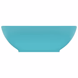 vidaXL Lavandino Lusso Ovale Verde Chiaro Opaco 40x33 cm in Ceramica - Vista aggiuntiva 3