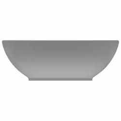 vidaXL Lavandino Lusso Ovale Grigio Chiaro Opaco 40x33 cm in Ceramica - Vista aggiuntiva 3