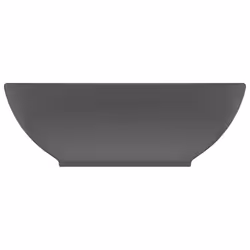 vidaXL Lavandino Lusso Ovale Grigio Scuro Opaco 40x33 cm in Ceramica - Vista aggiuntiva 3