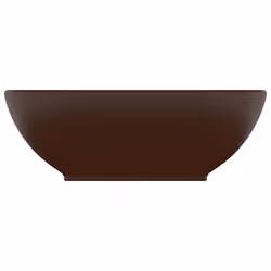 vidaXL Lavandino Lusso Ovale Marrone Scuro Opaco 40x33 cm in Ceramica - Vista aggiuntiva 3