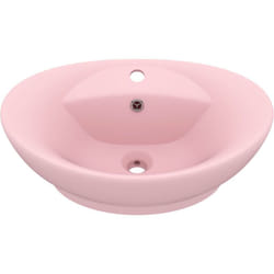 Vidaxl - Lavandino con Troppopieno Ovale Rosa Opaco 58,5x39 cm Ceramica