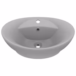 vidaXL Lavabo con Troppopieno Ovale Turchese Grigio 58,5x39 cm Ceramica - Vista aggiuntiva 2
