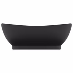 vidaXL Lavandino con Troppopieno Ovale Nero Opaco 58,5x39cm Ceramica - Vista aggiuntiva 3
