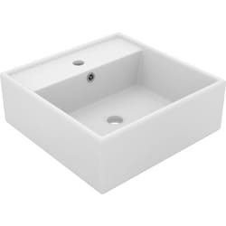 Vidaxl - Lavabo Troppopieno Quadrato Bianco Opaco 41x41cm Ceramica