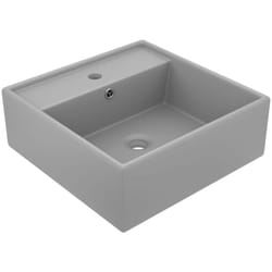 Vidaxl - Lavandino, Lavabo Troppopieno Cubico Grigio Chiaro Opaco 41x41cm Ceramica 2200