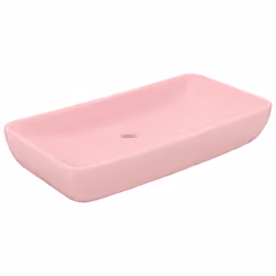 vidaXL Lavandino Lusso Rettangolare Rosa Opaco 71x38 cm in Ceramica - Vista aggiuntiva 2
