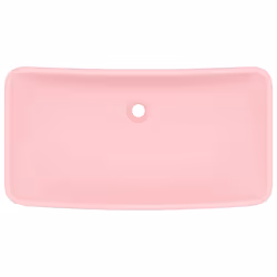 vidaXL Lavandino Lusso Rettangolare Rosa Opaco 71x38 cm in Ceramica - Vista aggiuntiva 3