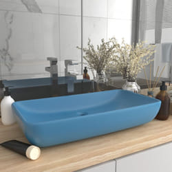 Vidaxl - Lavandino, Lavabo Lusso Rettangolare Azzurro Opaco 71x38 cm in Ceramica 4215