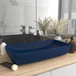 Lavandino, Lavabo Lusso Rettangolare Blu Scuro Opaco 71x38 cm in Ceramica vidaXL 7320