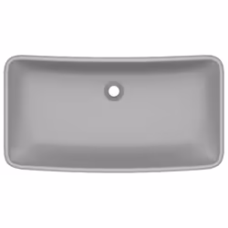 vidaXL Lavabo Lusso Rettangolare Grigio Chiaro Opaco 71x38 cm Ceramica - Vista aggiuntiva 3