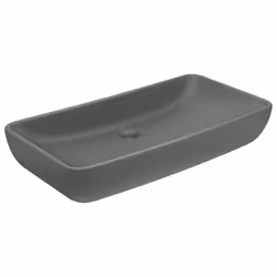 vidaXL Lavabo Lusso Rettangolare Grigio Scuro Opaco 71x38 cm Ceramica - Vista aggiuntiva 2