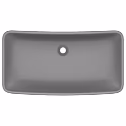 vidaXL Lavabo Lusso Rettangolare Grigio Scuro Opaco 71x38 cm Ceramica - Vista aggiuntiva 3