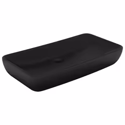 vidaXL Lavandino Lusso Rettangolare Nero Opaco 71x38 cm in Ceramica - Vista aggiuntiva 2