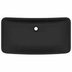 vidaXL Lavandino Lusso Rettangolare Nero Opaco 71x38 cm in Ceramica - Vista aggiuntiva 3