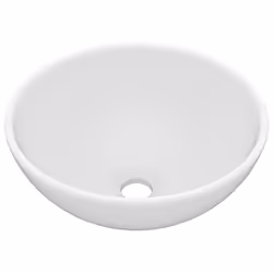 vidaXL Lavandino Lusso Rotondo Bianco Opaco 32,5x14 cm in Ceramica - Vista aggiuntiva 2
