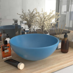 Vidaxl - Lavabo, Lavandino Lusso Rotondo Azzurro Opaco 32,5x14 cm in Ceramica 1720