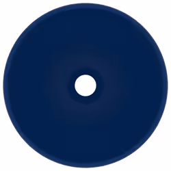 vidaXL Lavandino Lusso Rotondo Blu Scuro Opaco 32,5x14 cm in Ceramica - Vista aggiuntiva 3