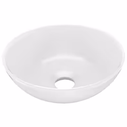 vidaXL Lavandino da Bagno in Ceramica Bianco Opaco Rotondo - Vista aggiuntiva 2