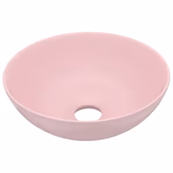 vidaXL Lavandino da Bagno in Ceramica Rosa Opaco Rotondo - Vista aggiuntiva 2