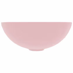 vidaXL Lavandino da Bagno in Ceramica Rosa Opaco Rotondo - Vista aggiuntiva 3