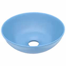 vidaXL Lavandino da Bagno in Ceramica Azzurro Rotondo - Vista aggiuntiva 2
